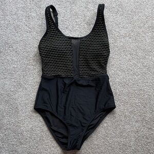 Cupshe Black & Gold Mesh Swimsuit